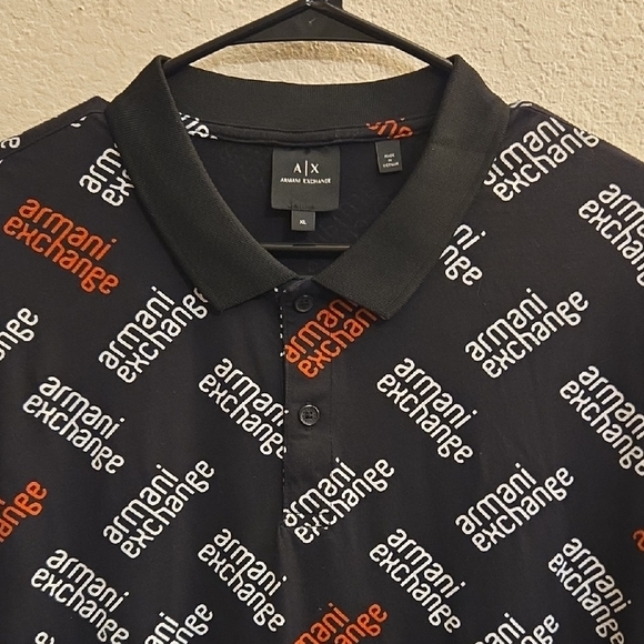 Armani Exchange Black and Red Logo Polo - XL - Picture 4 of 15